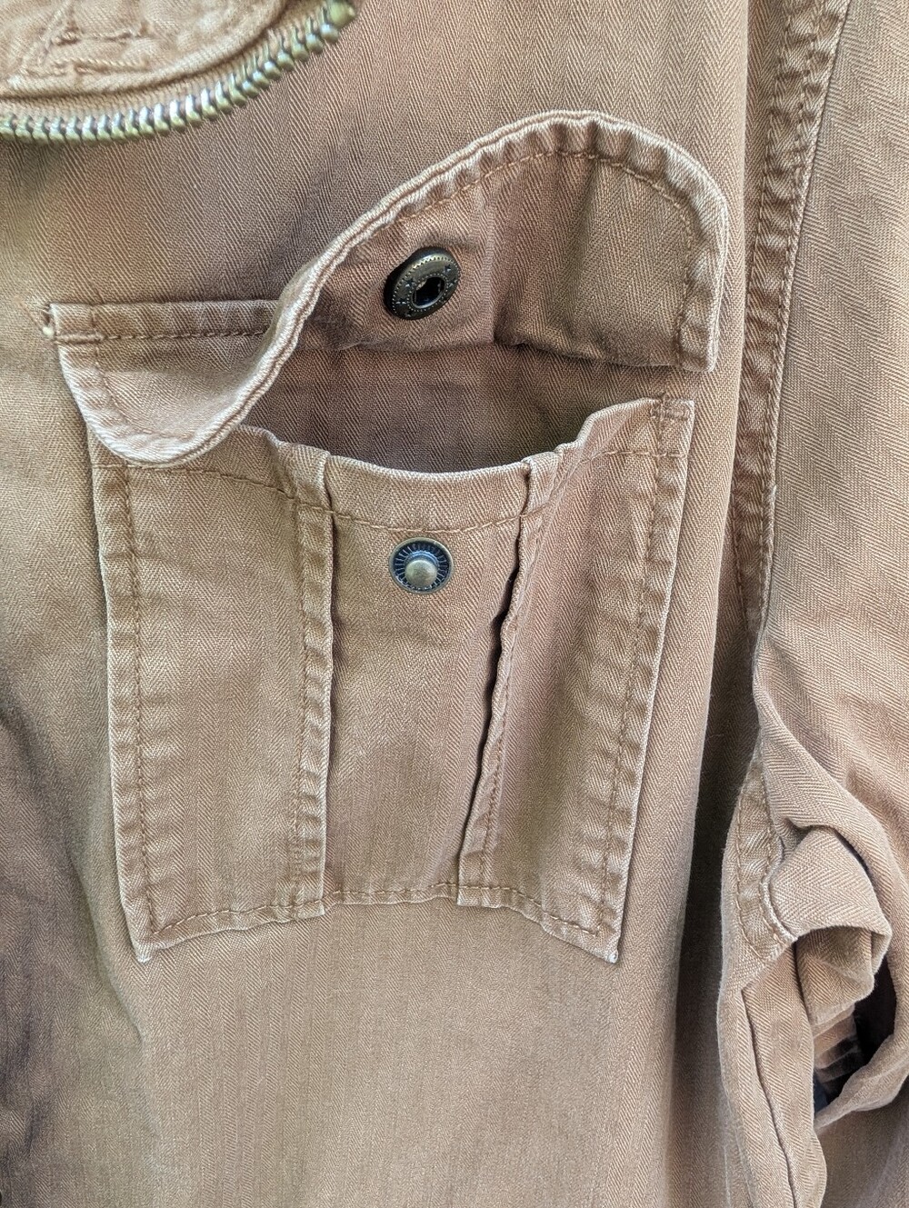 Merona Camel Cotton Canvas Cargo Field Utility Work Jacket Sz L - Picture 4 of 8